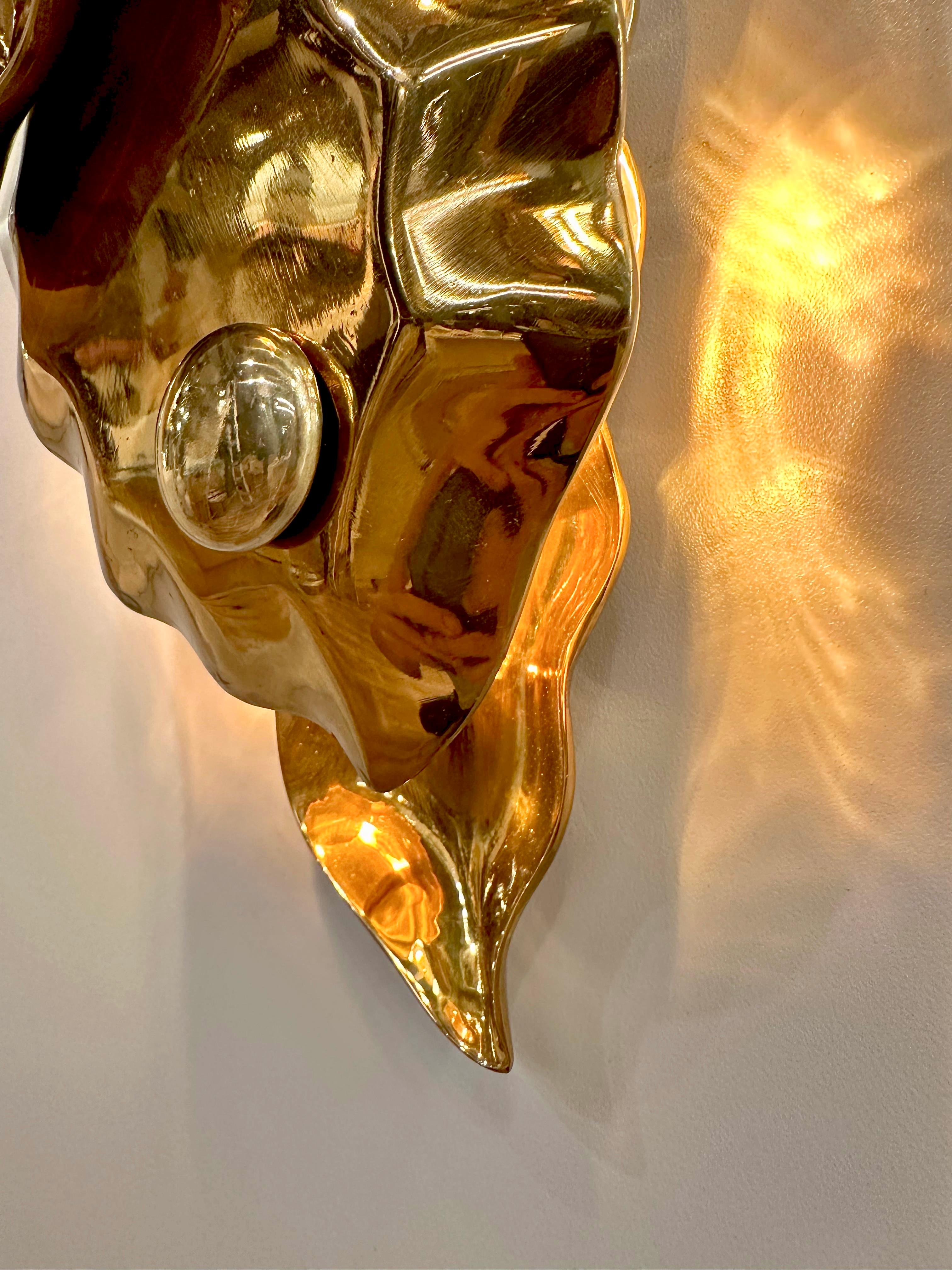 Capua Brass Casting Wall Sconce, Art Lighting, Sculptural Lighting In New Condition For Sale In İstiklal, TR