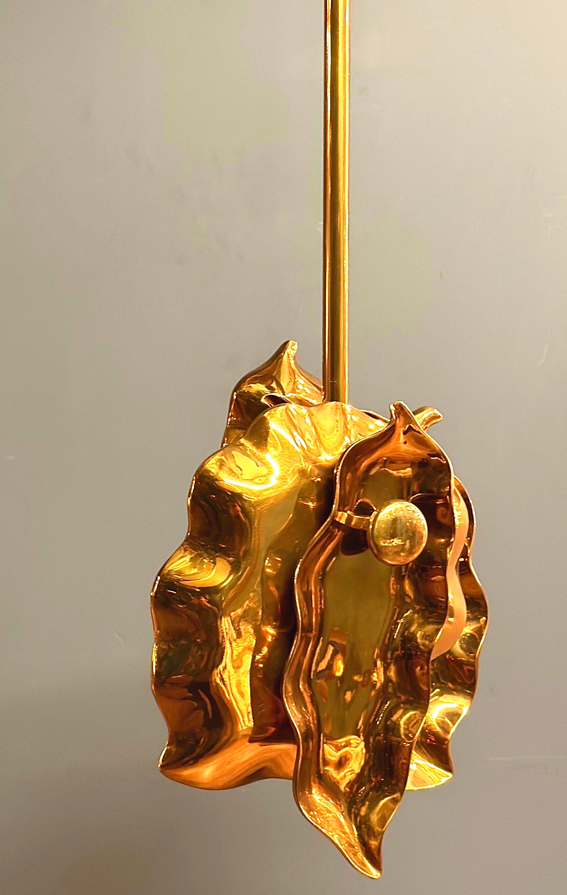 Mid-Century Modern Capua Pendant - Brass Casting Pendant For Sale