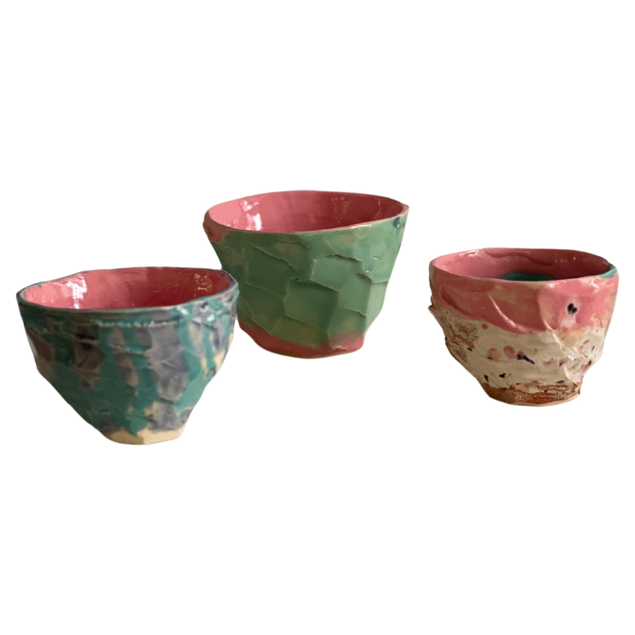 Tasses à café Kurinuki en grès coloré d'inspiration japonaise de Hania Jneid en vente 3