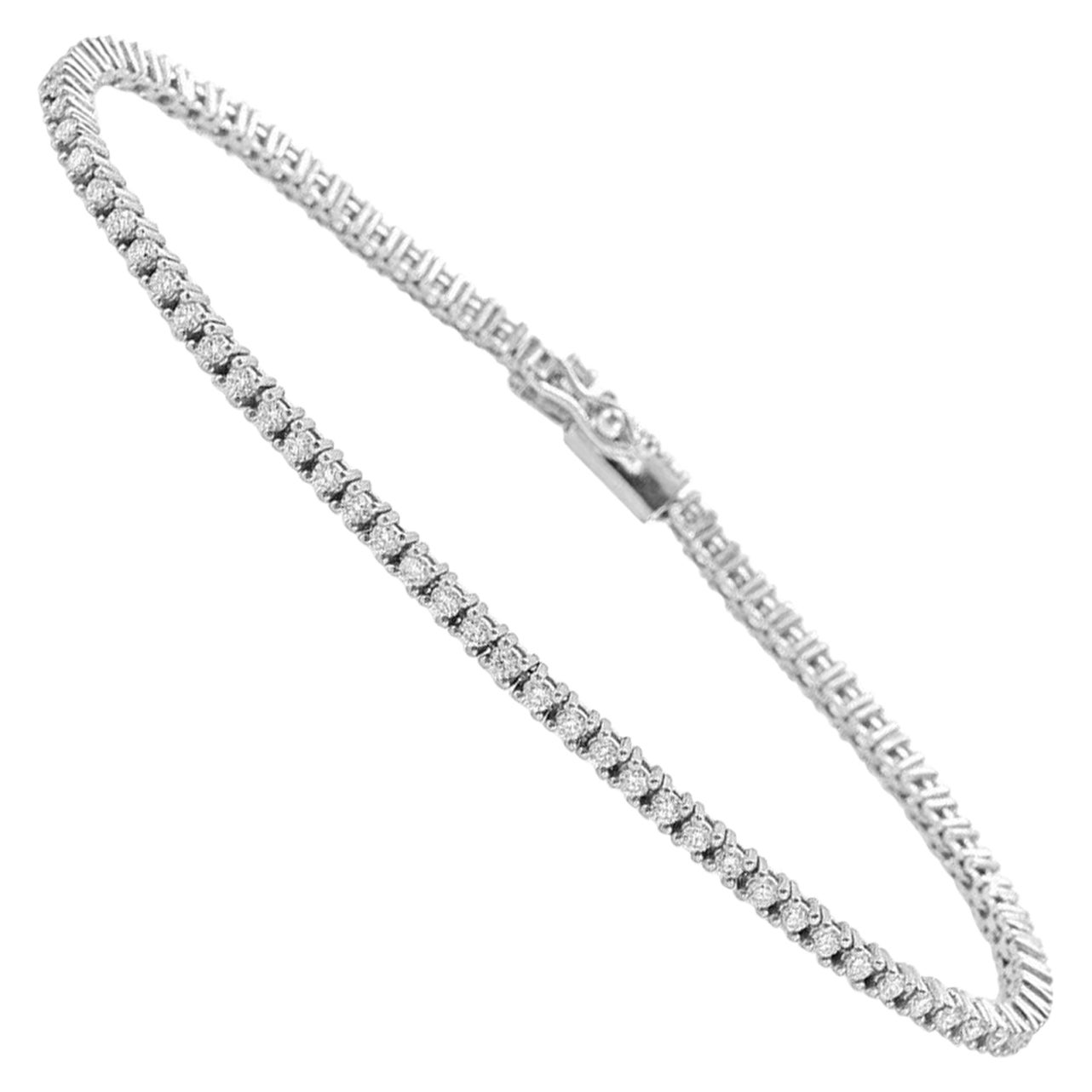 Capucelli '1.39 ct. t.w.' Natural Diamonds Tennis Bracelet, 14k Gold 4 Prongs For Sale