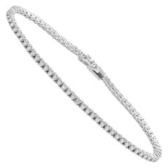 Bracelet tennis Capucelli en or 14 carats, 4 griffes, avec diamants naturels de 1,39 carat poids total