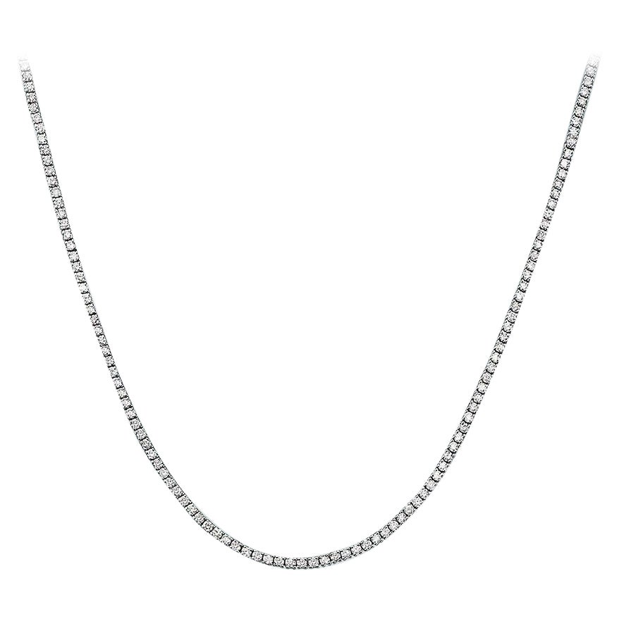 Capucelli '18,09ct. t.w.' Tennis-Halskette mit natürlichen Diamanten, 14k Gold, 4 Zacken