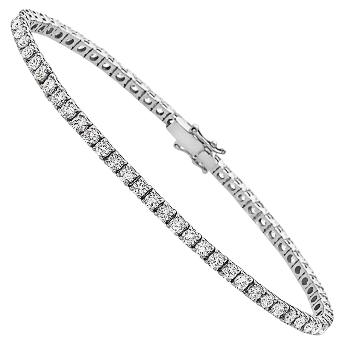 Capucelli '2.83ct. t.w.' Tennisarmband mit natürlichen Diamanten, 14k Gold 4 Zacken