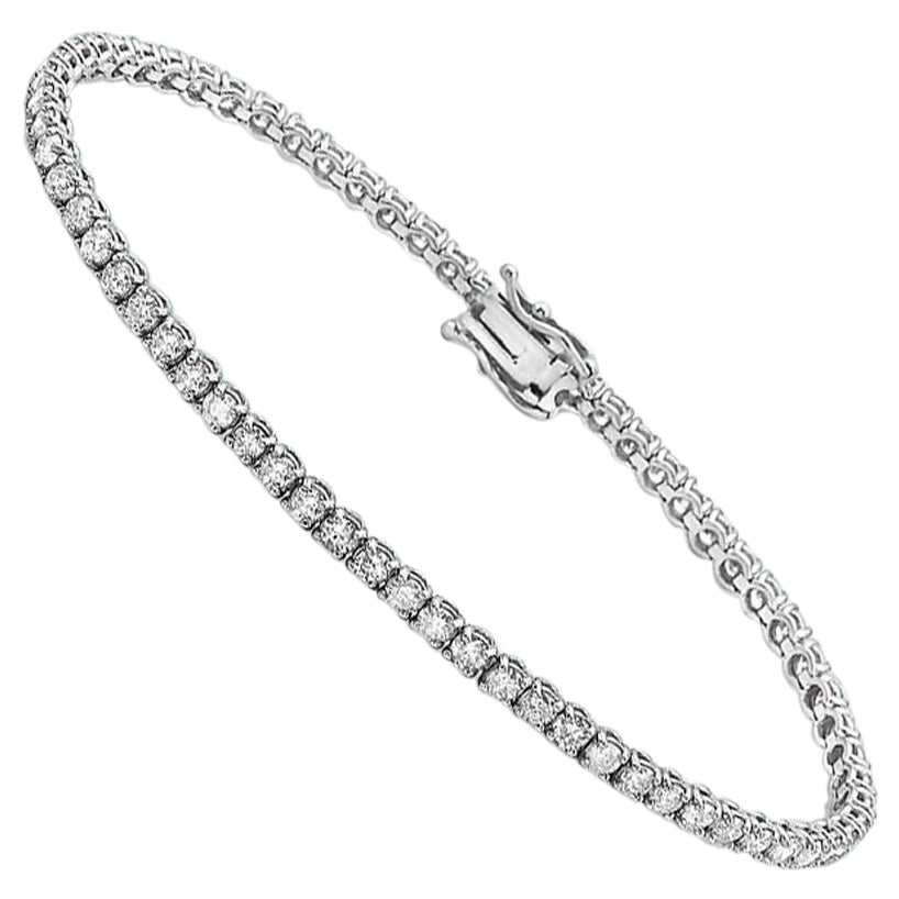 Capucelli '5.11ct. t.w.' Natural Diamonds Tennis Bracelet, 14k Gold 4-Prongs For Sale