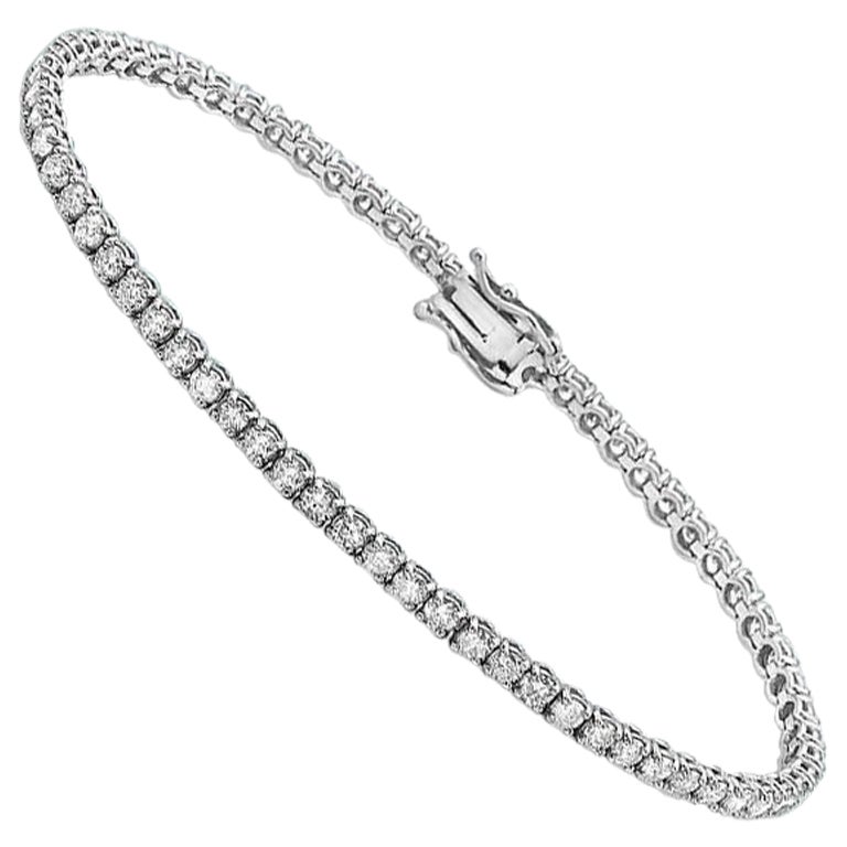 Bracelet tennis de Capucelli à 4 griffes en or 14 carats avec diamants naturels de 6,50 carats