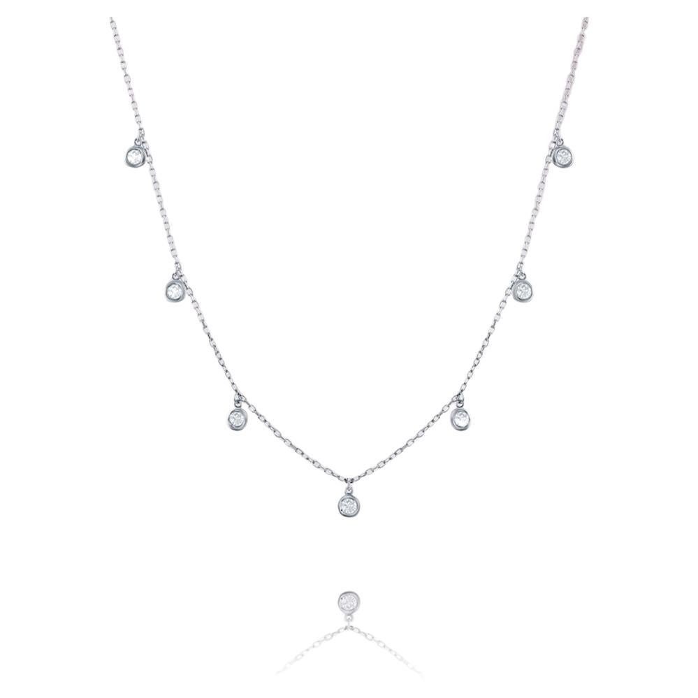 Capucelli 7 Stone Dangle Diamond Station Necklace (0.50 ct.)  For Sale
