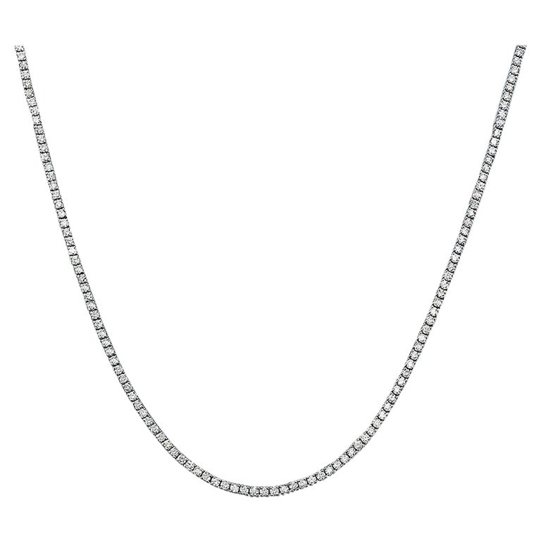 Capucelli '8.75ct. t.w.' Natural Diamonds Tennis Necklace, 14k Gold 4-Prongs For Sale