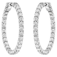 Capucelli Boucles d'oreilles en or 14K avec diamant Inside-Out 1.00'' (4.00 ct.) 2.8 mm