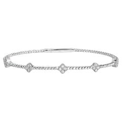 Capucelli Bracelet jonc souple à fleurs en or 14 carats (0,43 carat)