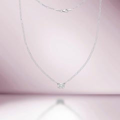 Capucelli Illusion Emerald Cut Diamond Paperclip Necklace (0.50 ct.)