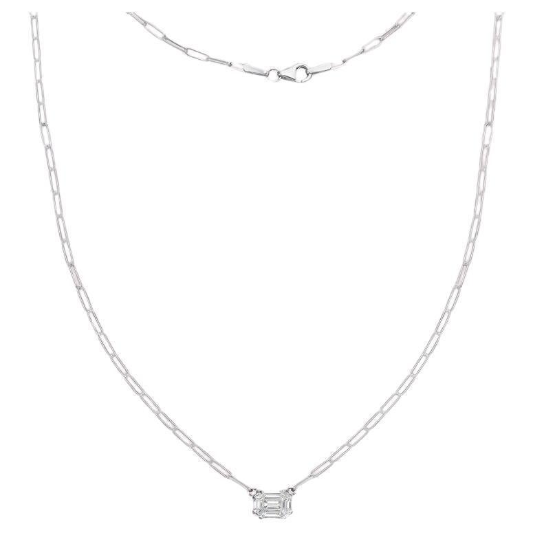 Capucelli Illusion Emerald Cut Diamond Paperclip Necklace (0.50 ct.)