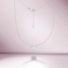 Capucelli Illusion Emerald Cut Shape Diamond Necklace (0.50 ct.) in14K Gold