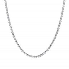 Capucelli '10.30ct. t.w.' Natural Diamonds Tennis Necklace, 14k Gold 3-Prongs