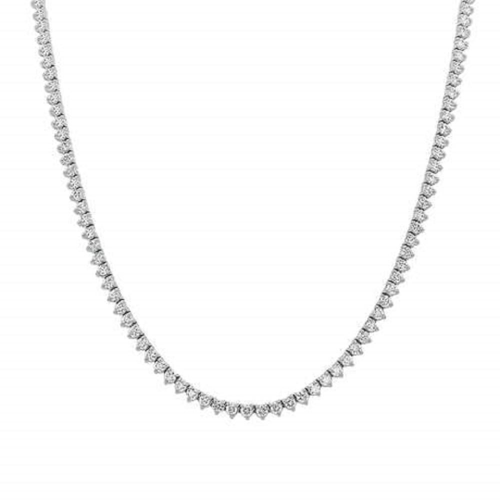 Handmade in New York of polished 14k white gold, CAPUCELLI's Tennis necklace showcases a delicate box chain embellished with dozens of shimmering white diamonds.

Beautiful Diamond Tennis Necklace. A staple in your jewelry collection. Handmade in