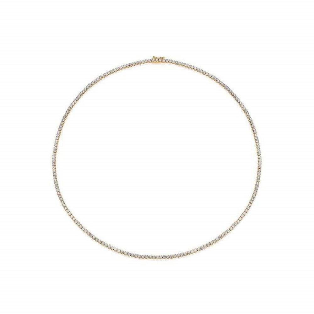 Capucelli '5,50 ct. t.w.' Tennis-Halskette mit natürlichen Diamanten, 14k Gold, 4 Zacken (Art nouveau) im Angebot