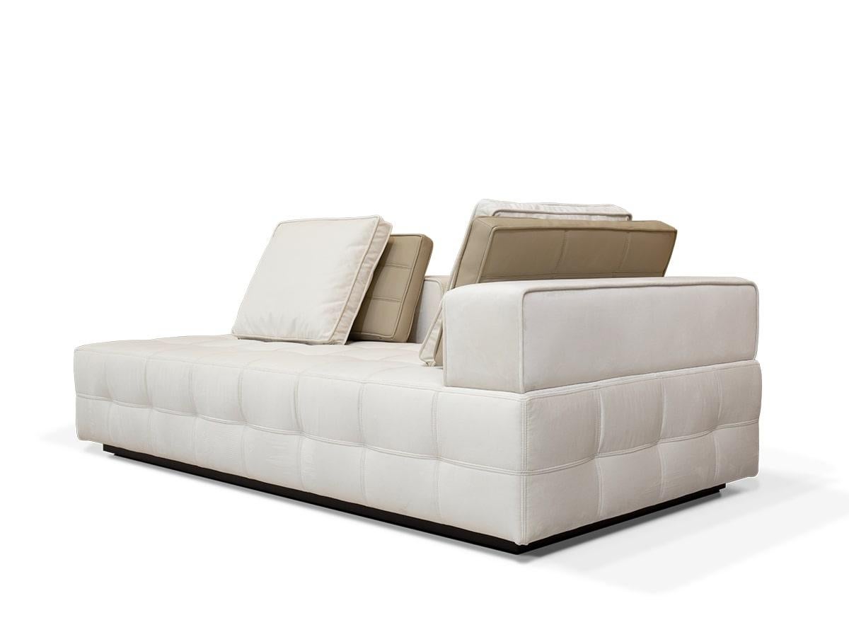 Rosewood Contemporary Modern Velvet Capuchin Sofa by Caffe Latte For Sale