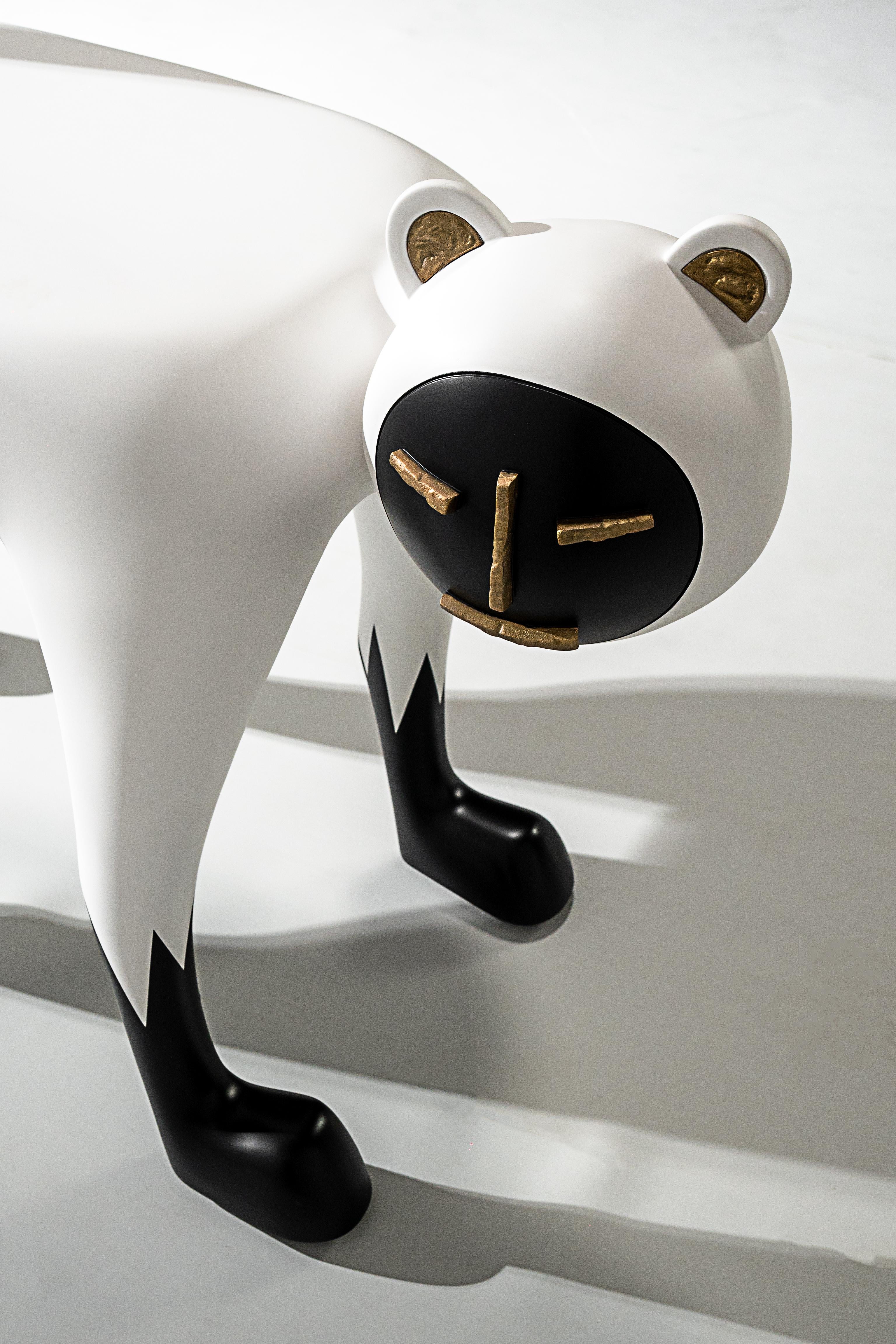 Ottone Tavolo Capucine in bianco e nero in vendita