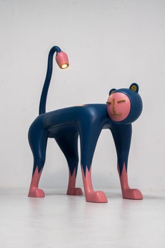 Tavolo Capucine rosa e blu