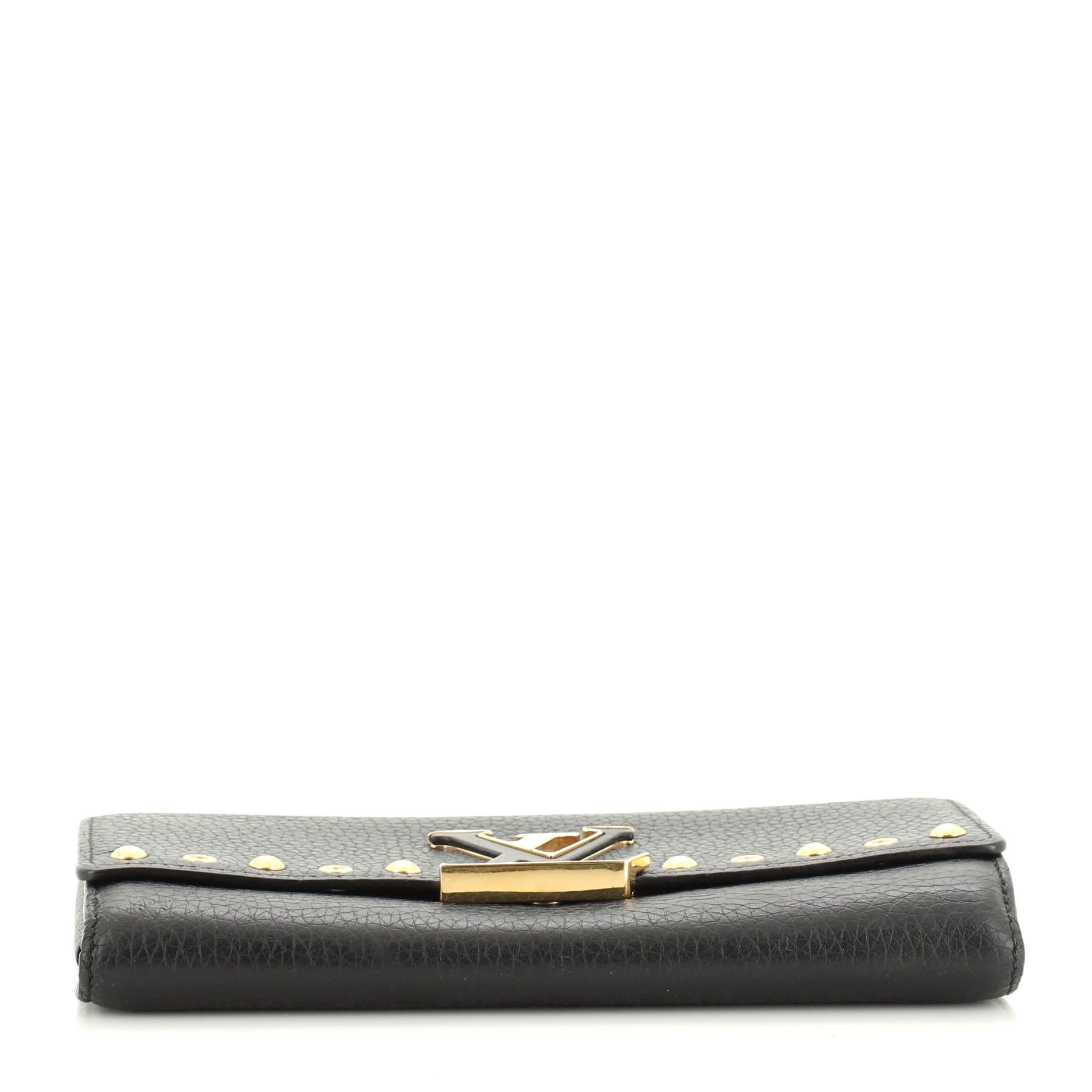 Capucines Wallet Studded Leather In Good Condition In NY, NY