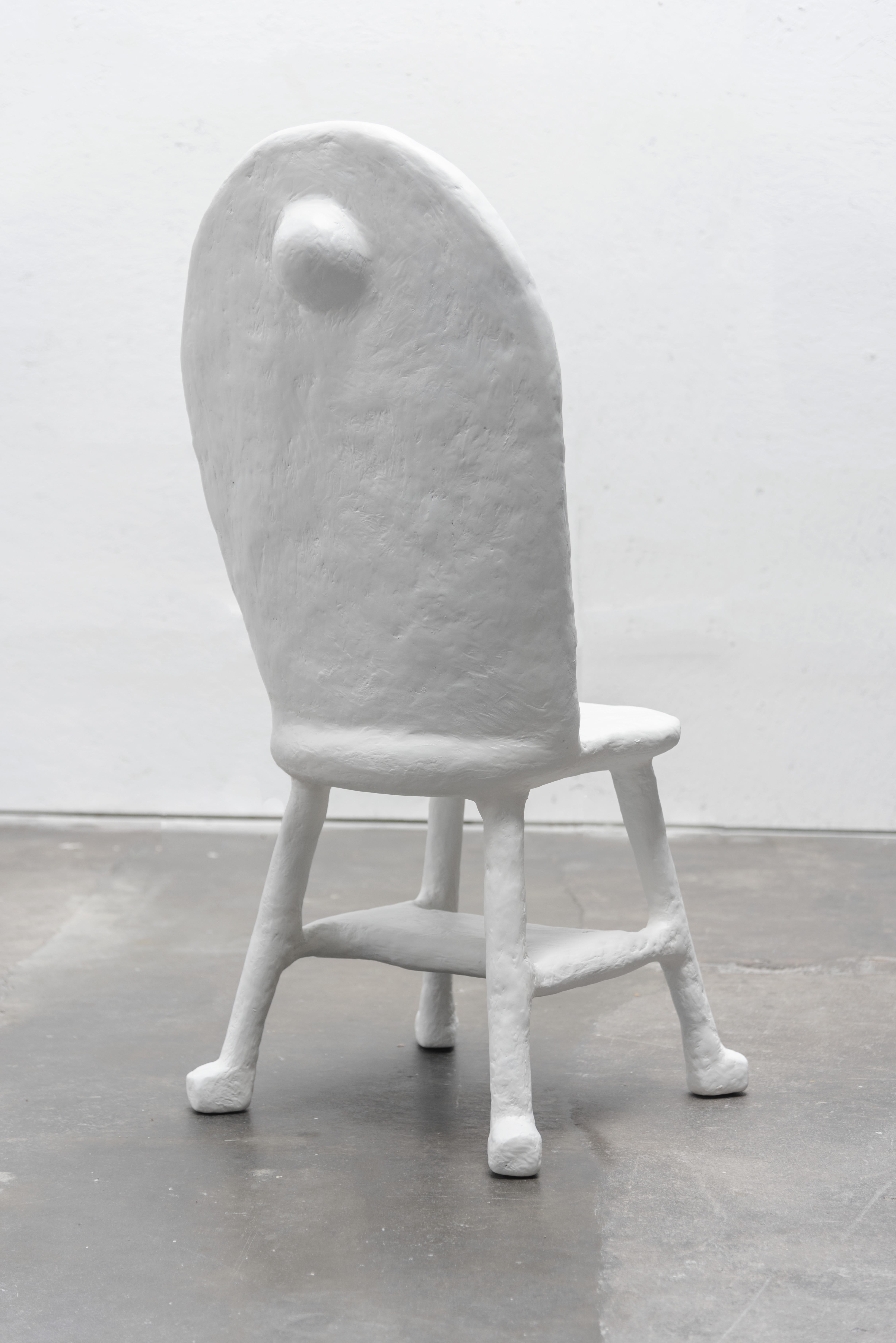 Post-Modern Caquetoire Dining Chair in Gypsum & Fiberglass by Brent Warr Studios For Sale