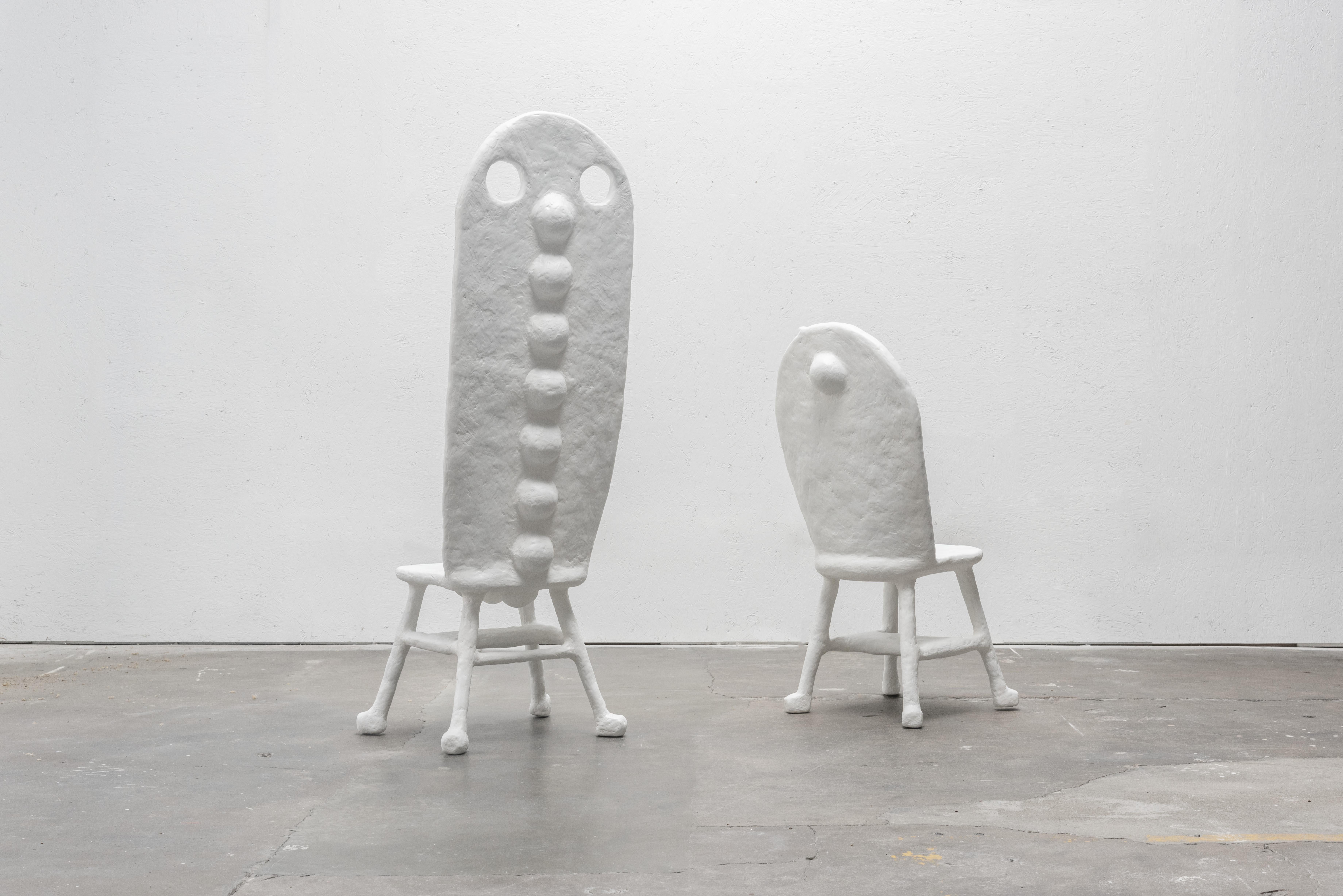 American Caquetoire Dining Chair in Gypsum & Fiberglass by Brent Warr Studios For Sale