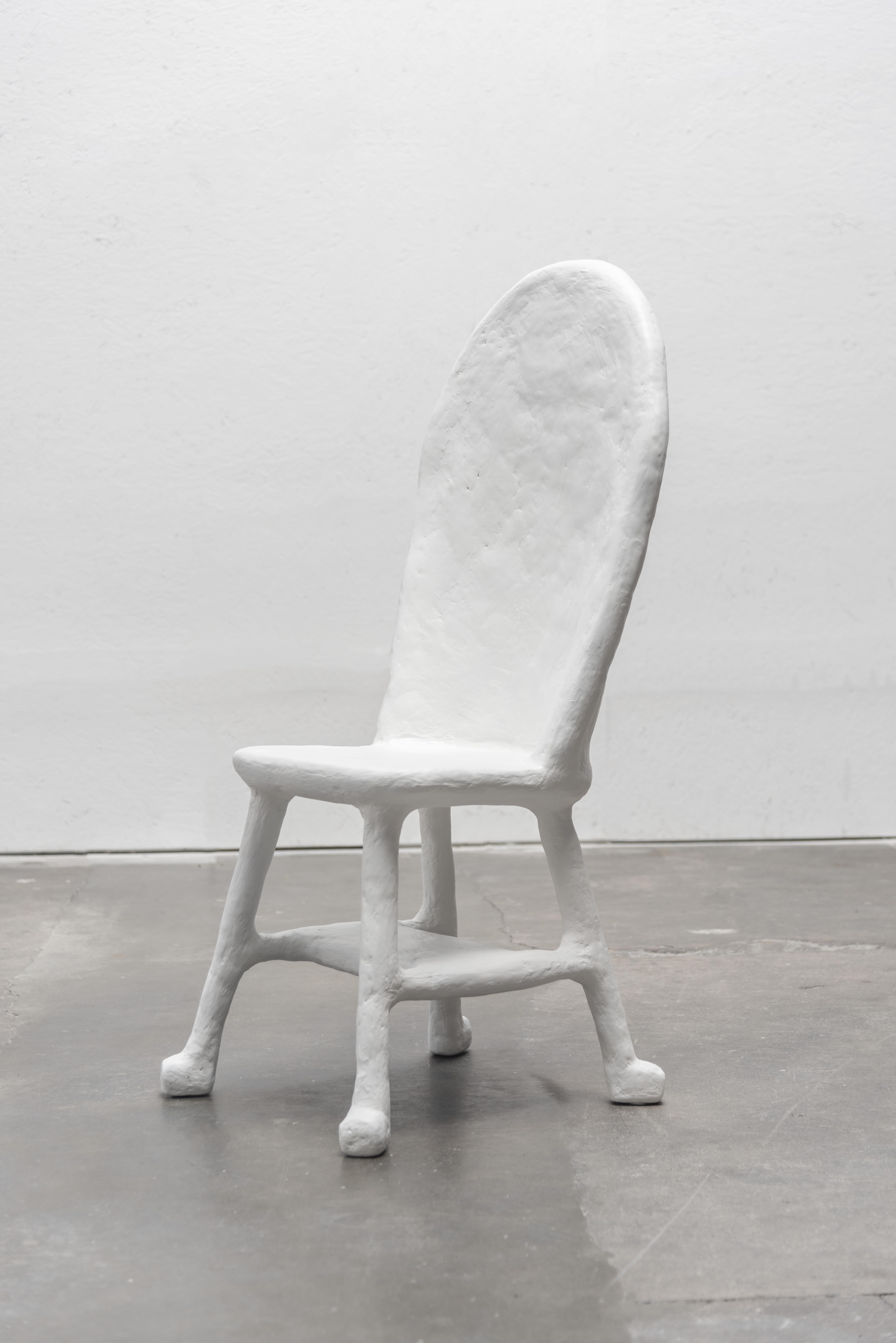 Hand-Crafted Caquetoire Dining Chair in Gypsum & Fiberglass by Brent Warr Studios For Sale
