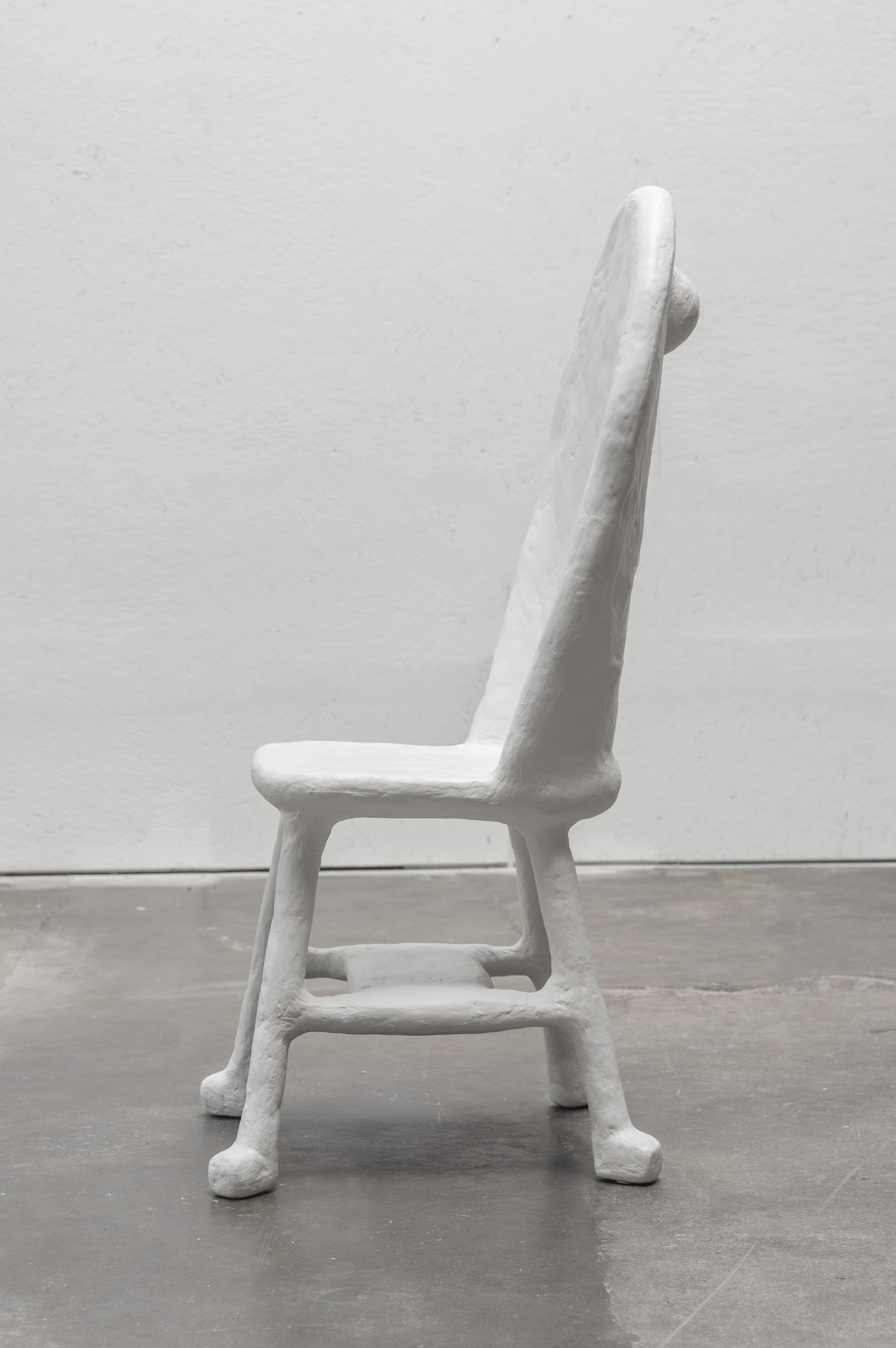 Caquetoire Dining Chair in Gypsum & Fiberglass by Brent Warr Studios In New Condition For Sale In Bainbridge, GA
