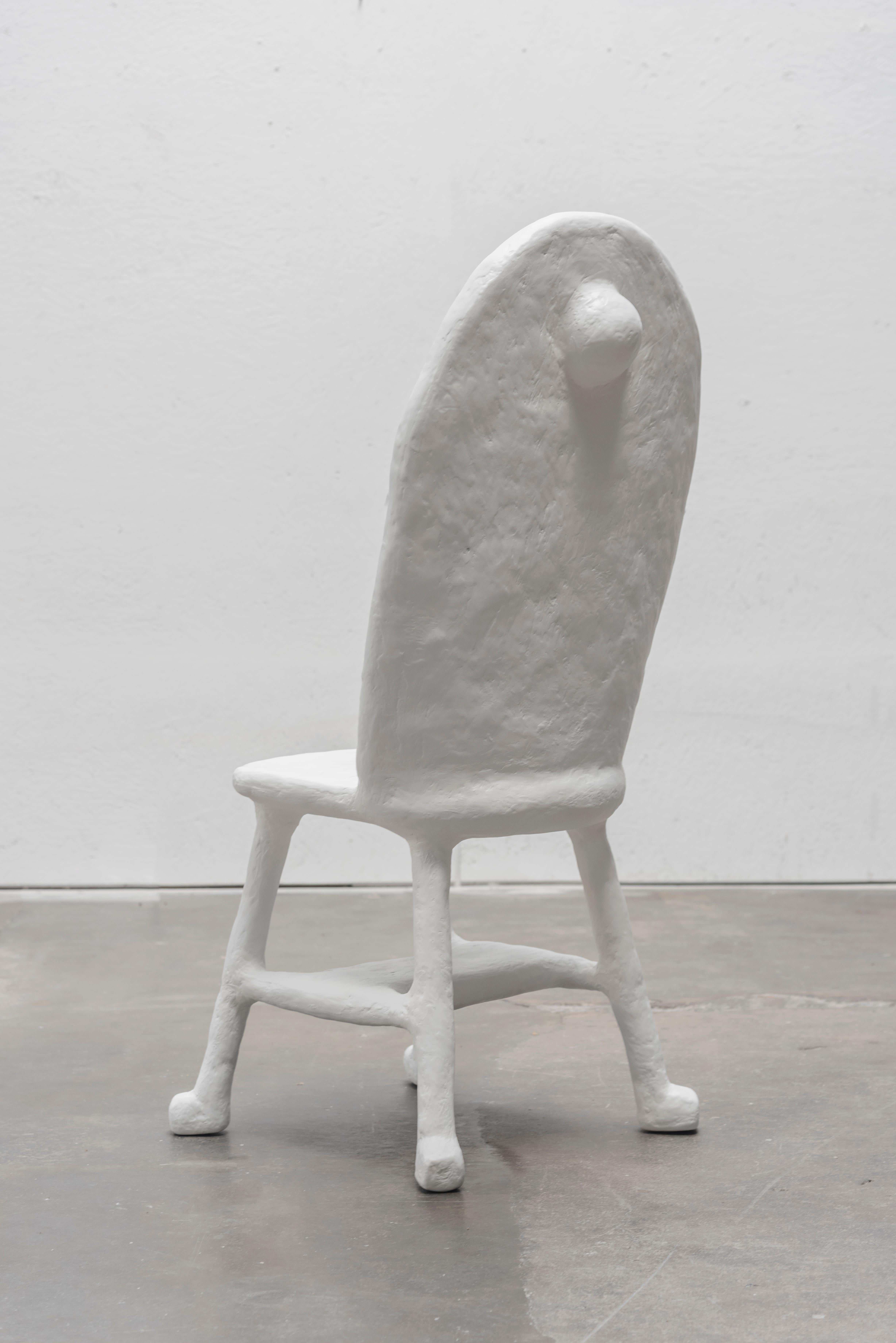 Contemporary Caquetoire Dining Chair in Gypsum & Fiberglass by Brent Warr Studios For Sale