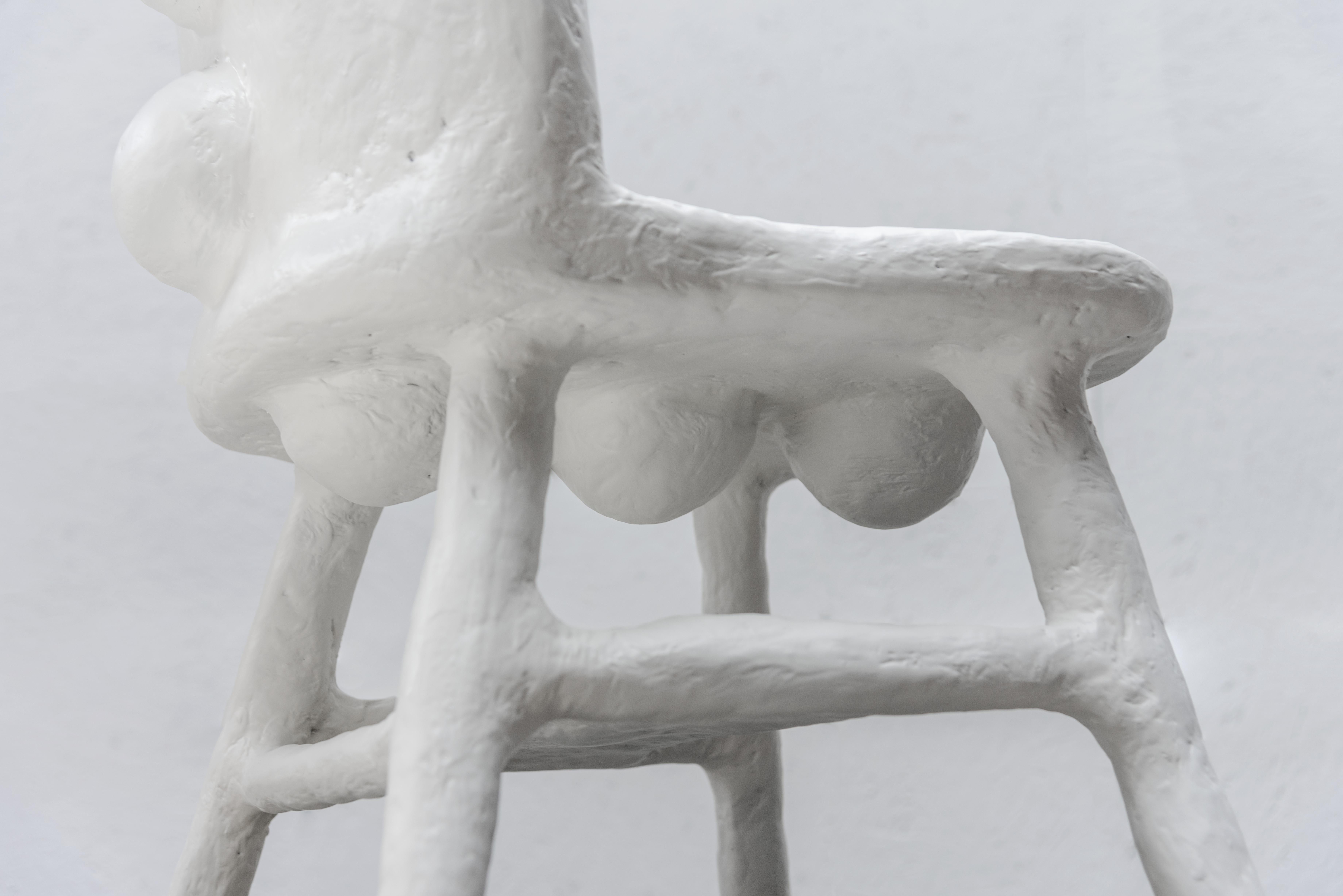 Hand-Crafted Caquetoire Lord Chair in Gypsum & Fiberglass by Brent Warr Studios For Sale