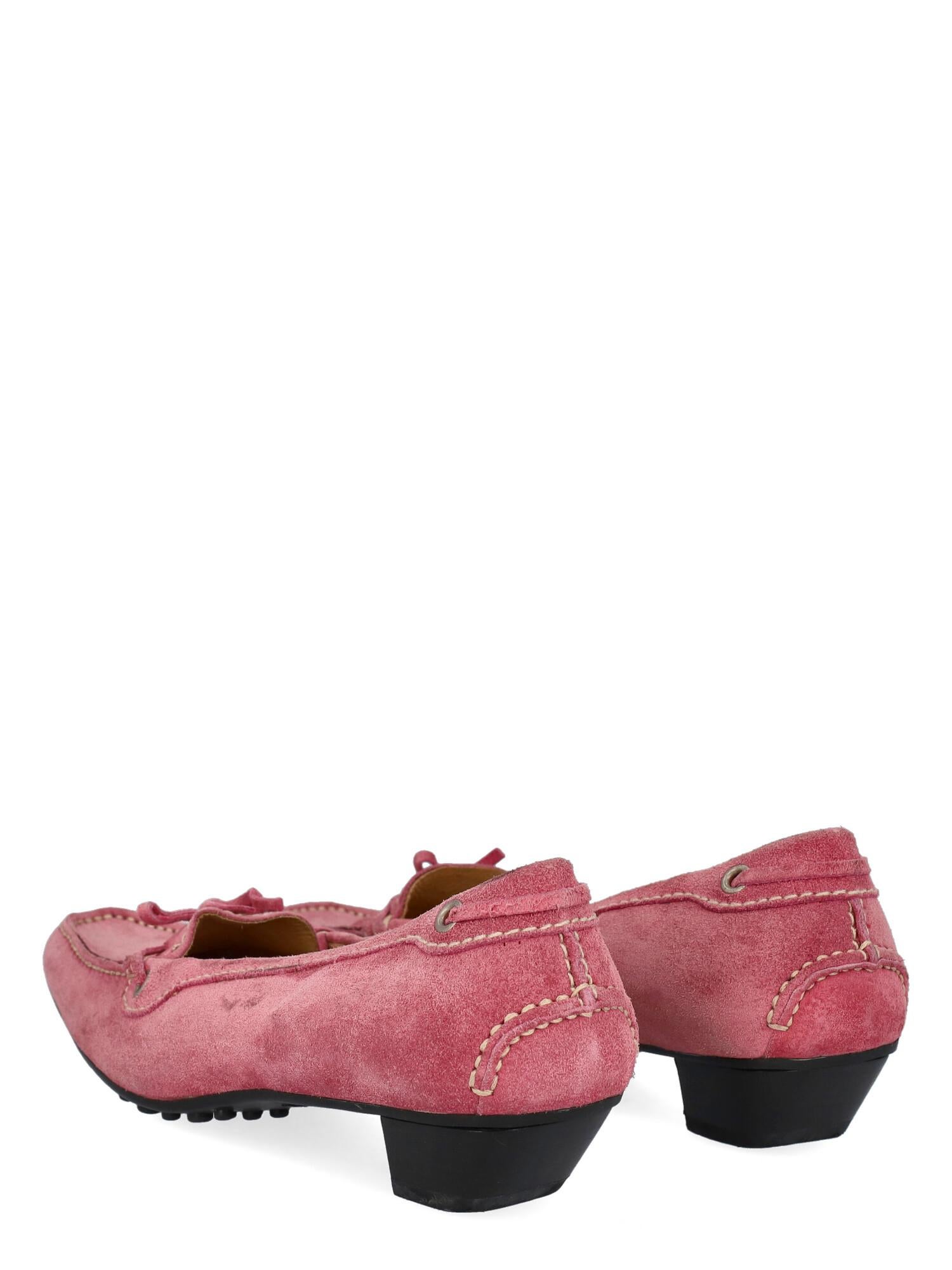 Car Shoe Women Loafers Pink Leather EU 37 In Good Condition For Sale In Milan, IT