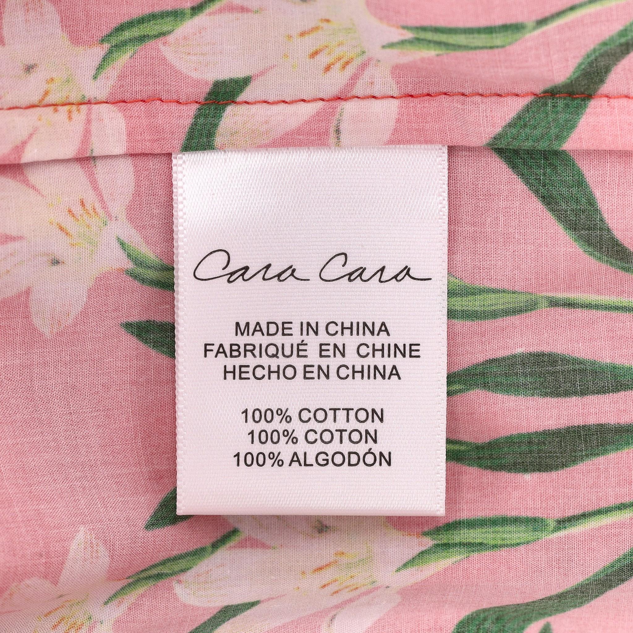 CARA Vestito in cotone con stampa floreale, senza spalla in vendita 1