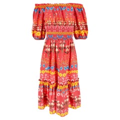 CARA Robe en coton à épaules dégagées et imprimé floral