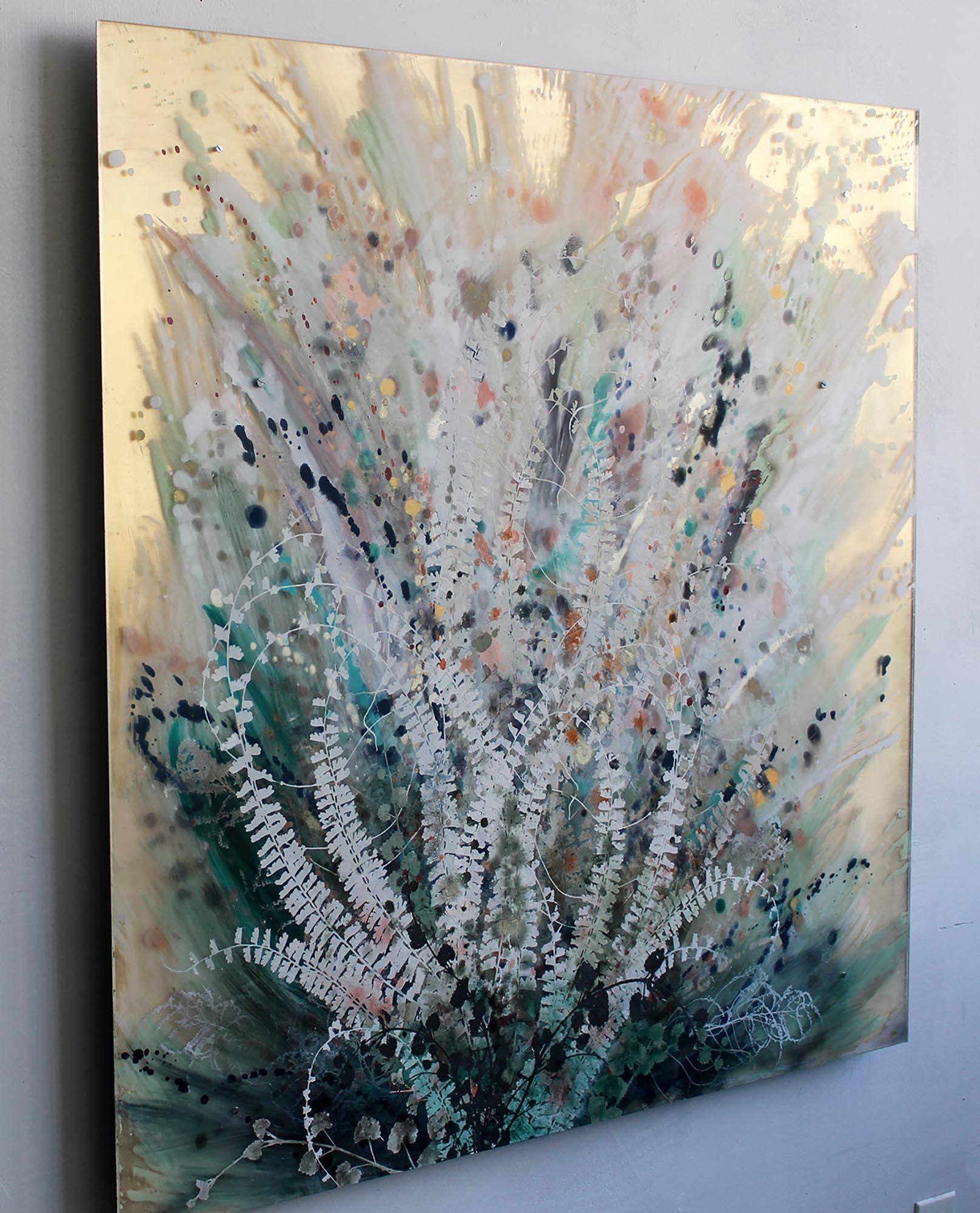 Fern Patch nature on layered plexiglass - Painting by Cara Enteles