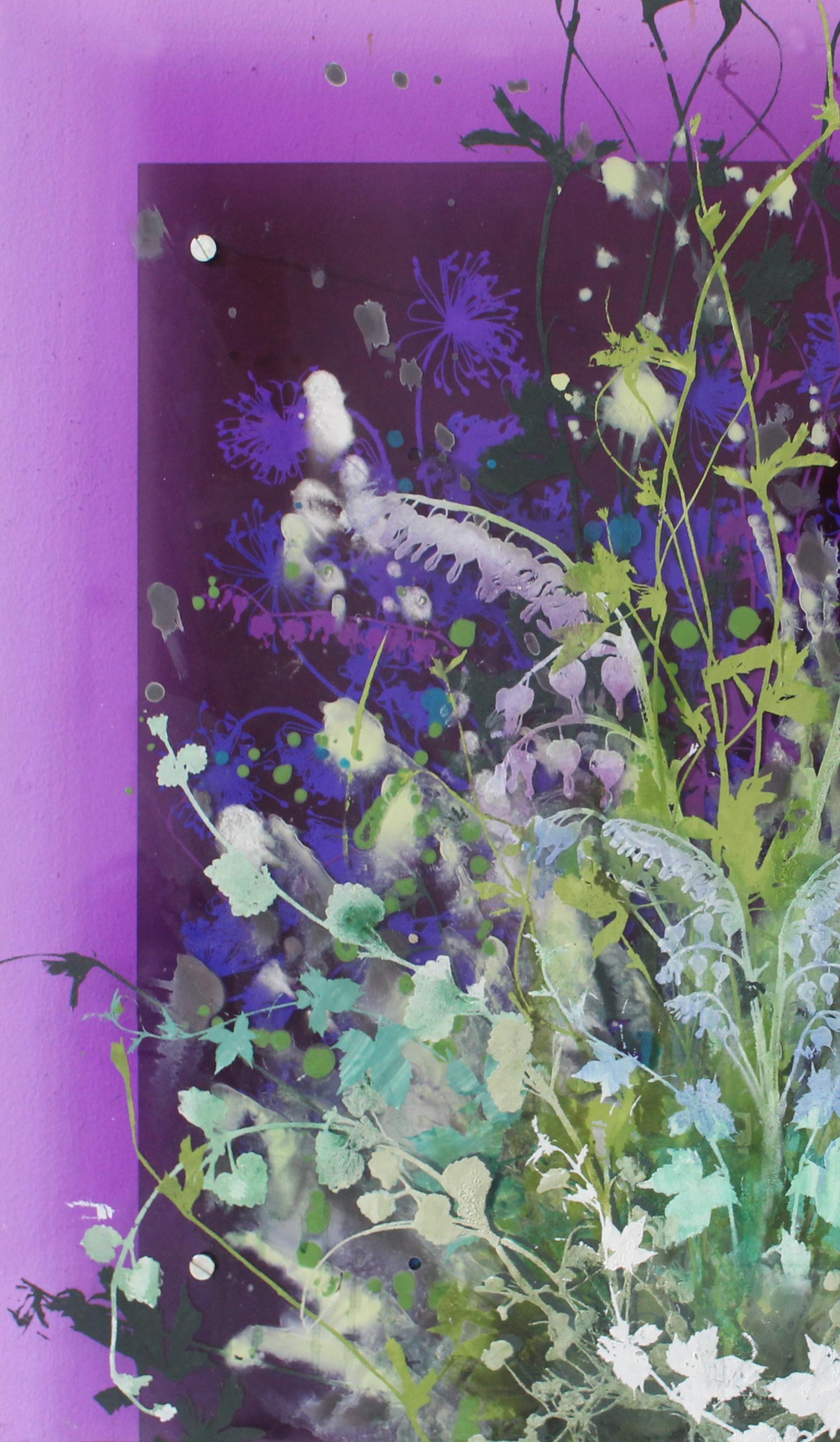 Purple Garden - Contemporary Mixed Media Art by Cara Enteles
