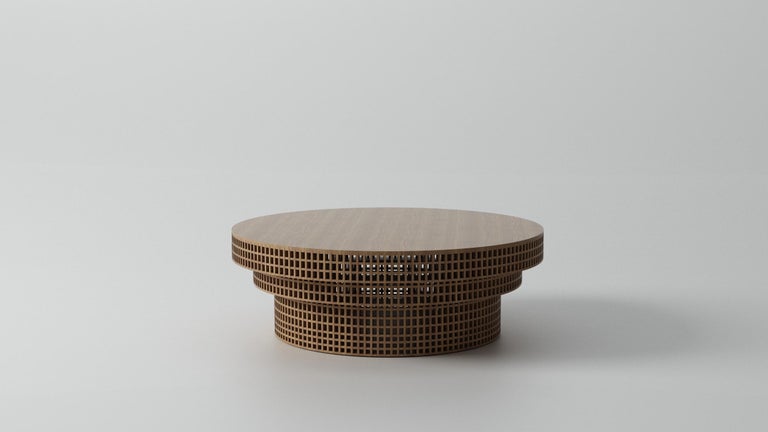 Carabottino coffee table by Cara Davide
Carabottino Collection
Medulum
Dimensions: Ø 150 x H 51 cm
Materials: European walnut 


A wooden grating in a two-dimensional form traditionally made with wooden slats, it is considered an accessory