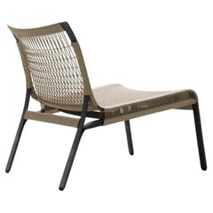 Caracal Slipper Chair, Fawn cord with raven metal, Outdoor