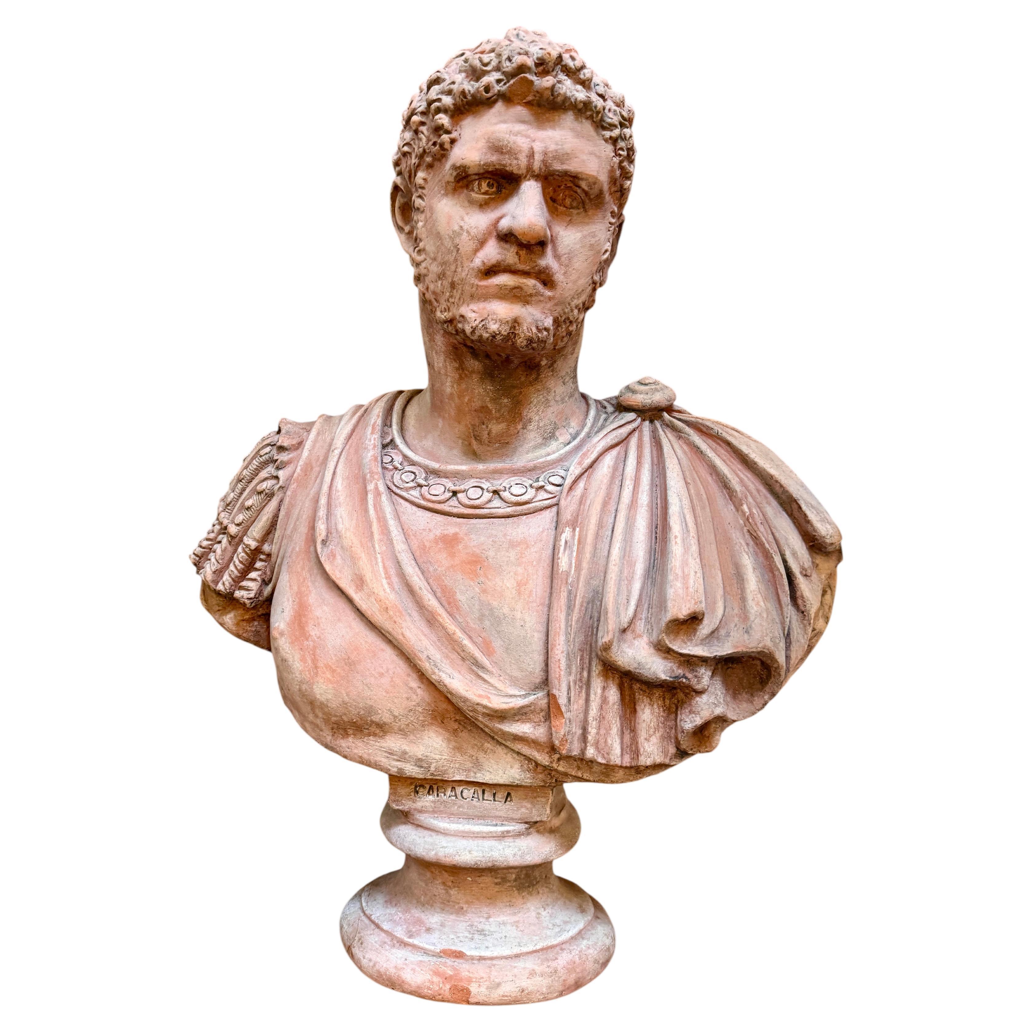 Buste de Caracalla en "terre cuite" 19e. Italie en vente