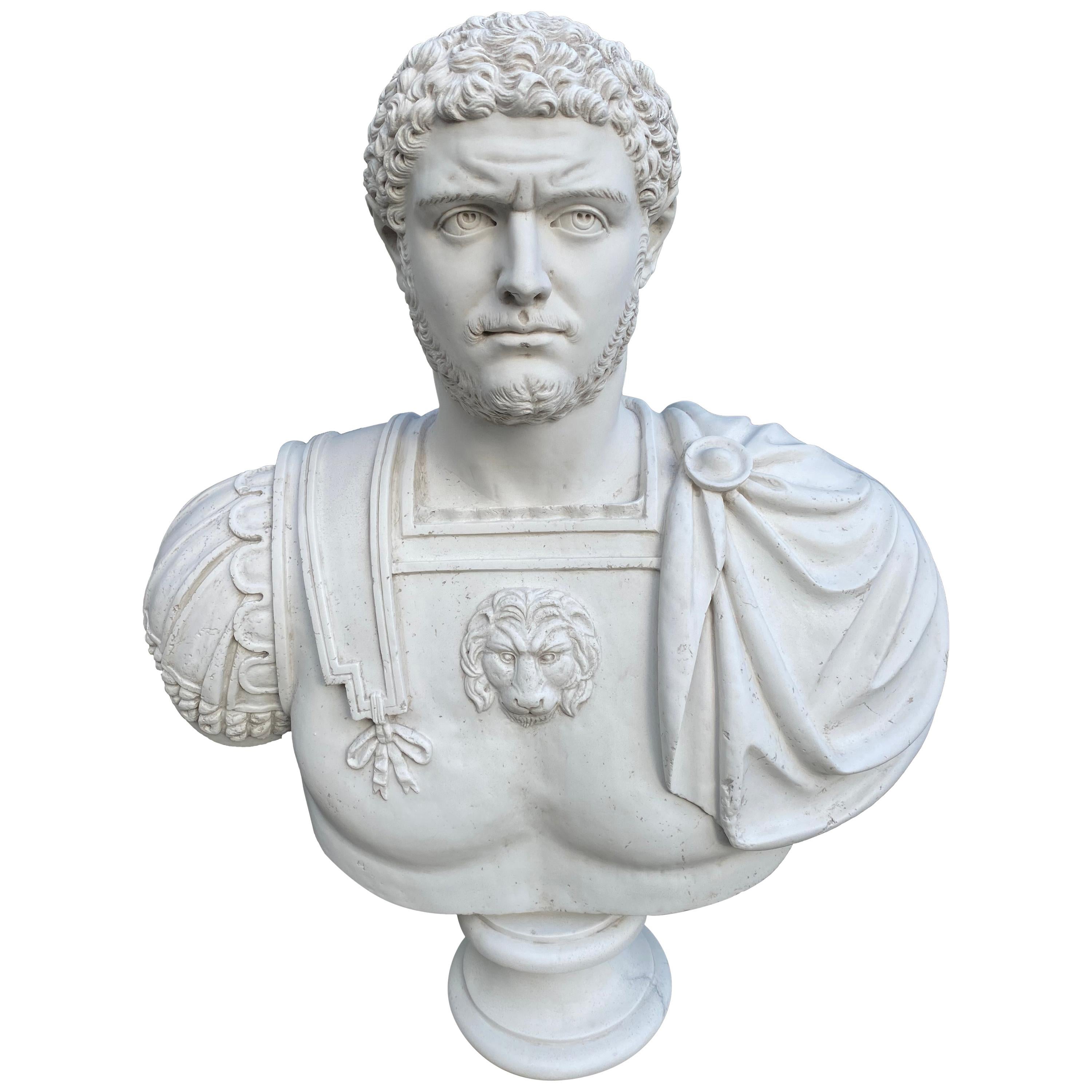 Caracalla Roman Emperor Bust Sculpture, 20th Century For Sale