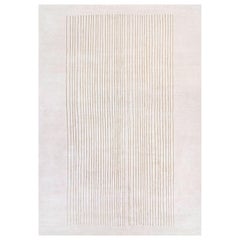 Rug Beige Minimalism Coastal Modern handmade Wool Silk Rug - Caracas