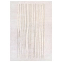 Rug Beige Minimalism Coastal Modern handmade Wool Silk Rug - Caracas 