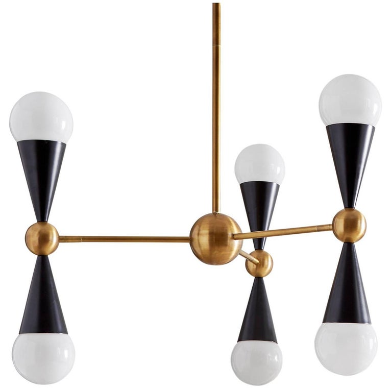 Caracas Black And Brass Six Light Chandelier For At 1stdibs Caracas Black And Brass Six Light Chandelier For