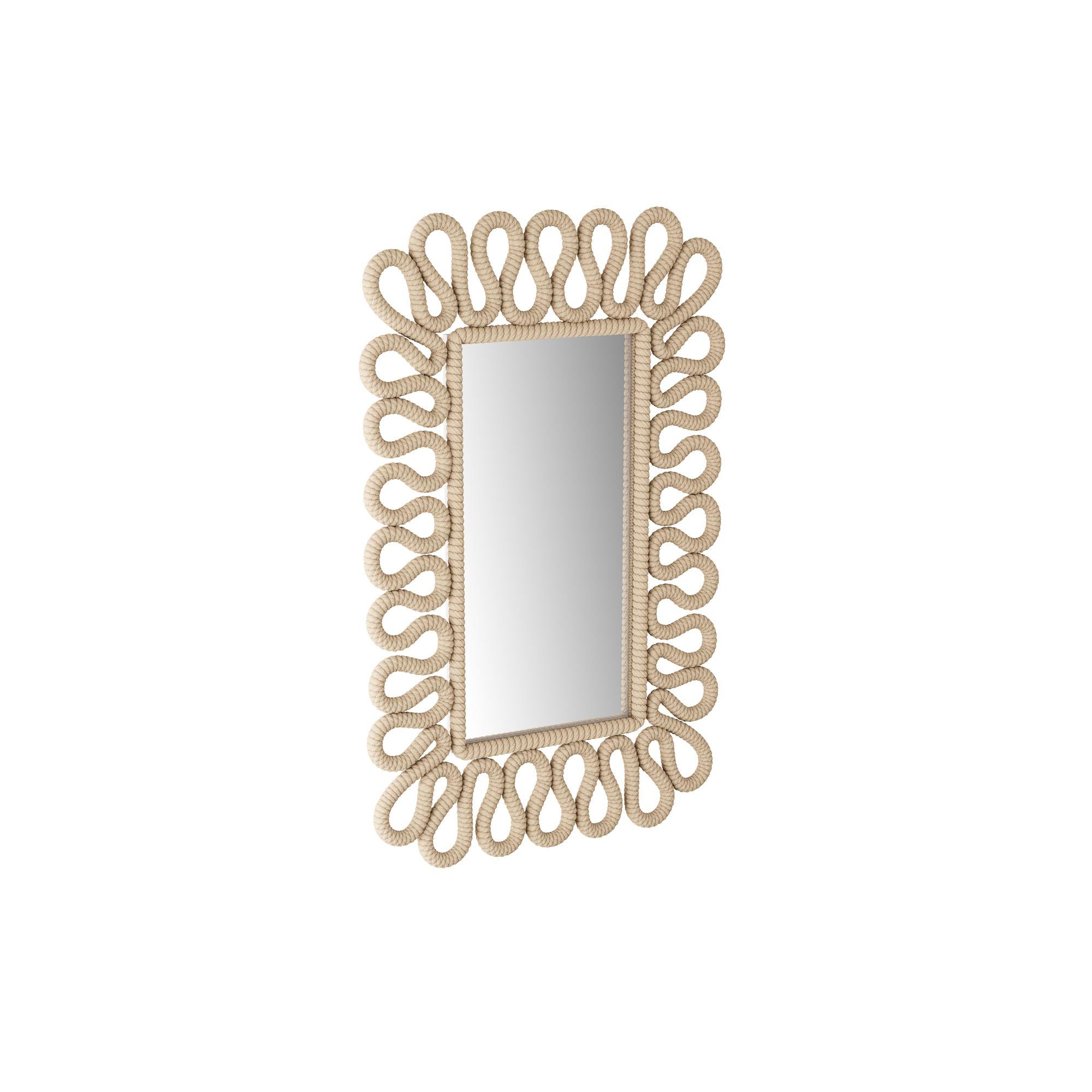 Taïwanais Miroir Caracole GKWMS01 - Ivoire, corde de coton en vente