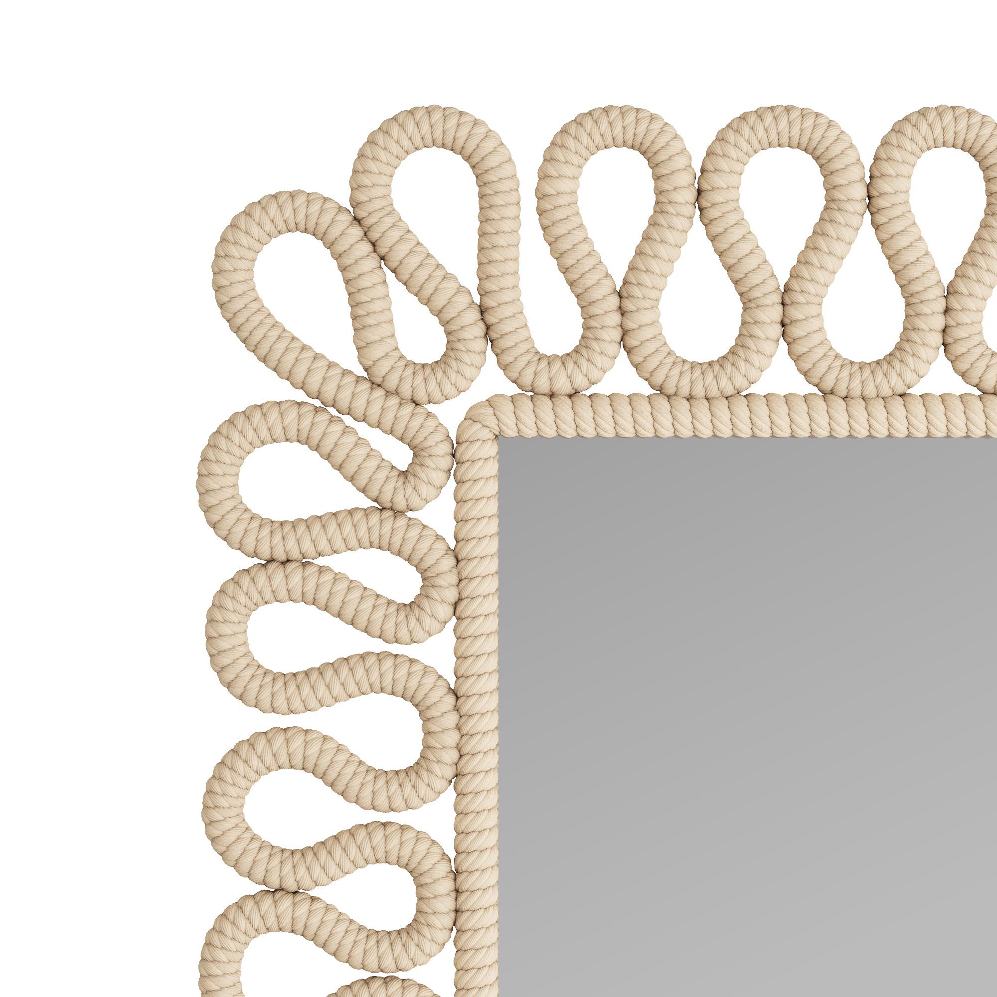 Miroir Caracole GKWMS01 - Ivoire, corde de coton Bon état - En vente à London, GB
