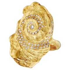 Caracola Erosionada Ring with Diamonds by Rebecca Elbek