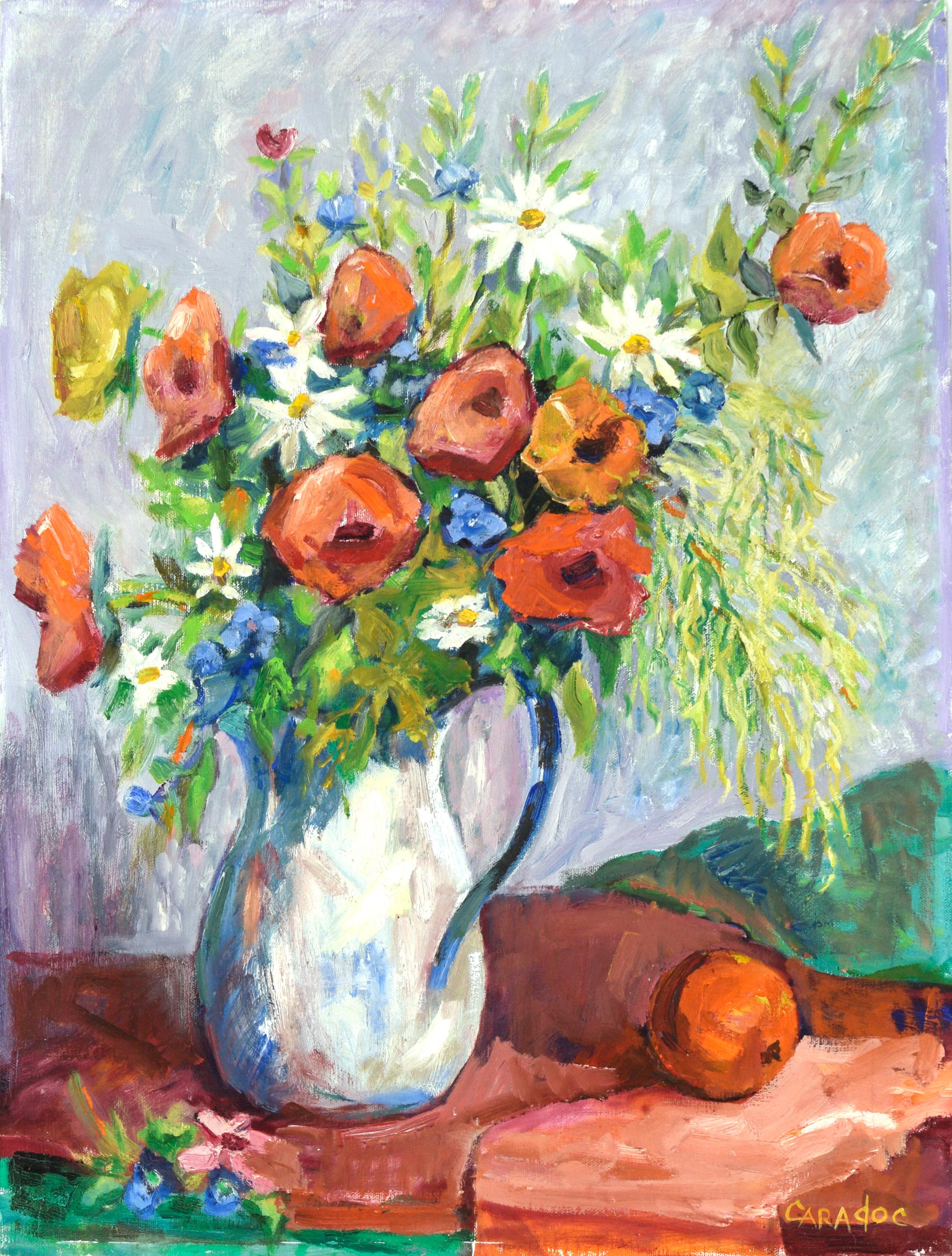 "Spring Flowers" Colorful Vintage Floral Still Life