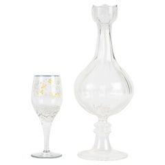 Carafe and Cedère Glass, Enameled, Crystal, Early 20th Century.