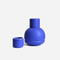 Blue Carafe and glasses. Inspired by Traditional Ceramic Carafes.