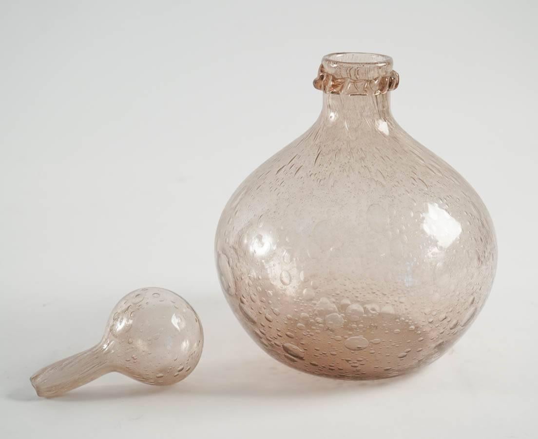 Carafe in Blown Glass of Biot, circa 1950-1960 In Excellent Condition In Saint-Ouen, FR