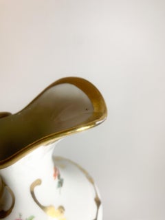Carafe in French Limoges Porcelain Hand Painted, 1940s
