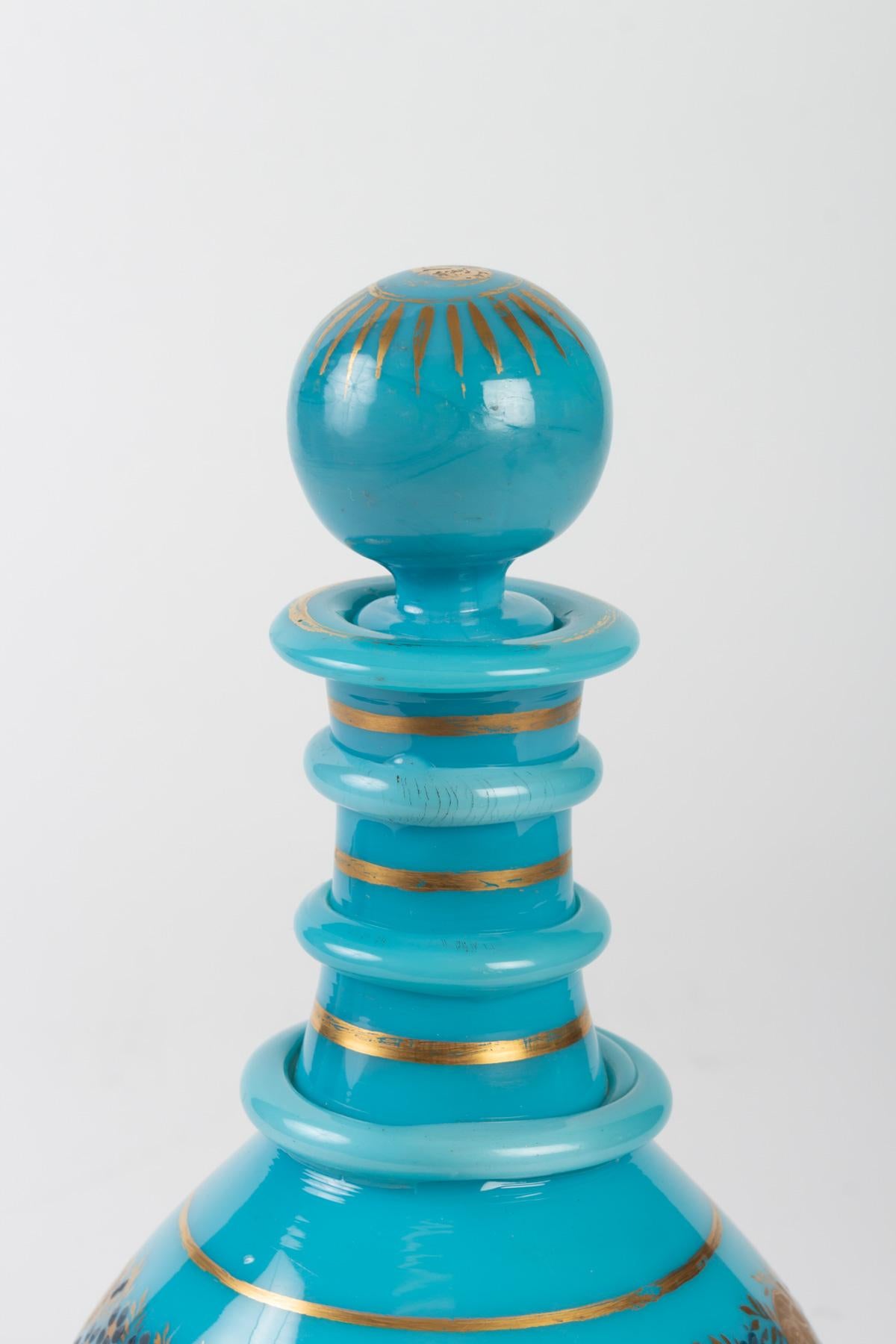 Charles X Carafe in Turquoise Blue Opaline